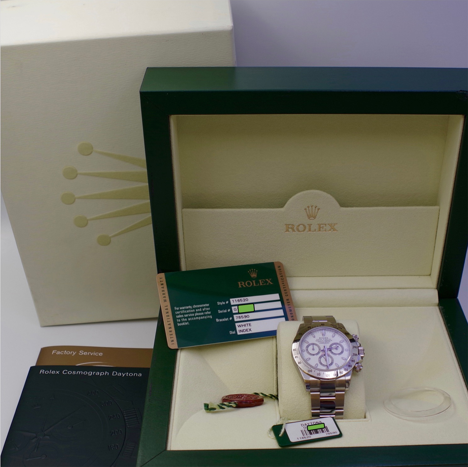 Rolex Daytona 116520 N.O.S New Old Stock Série G rolex-daytona-116520-NOS-blanc-12