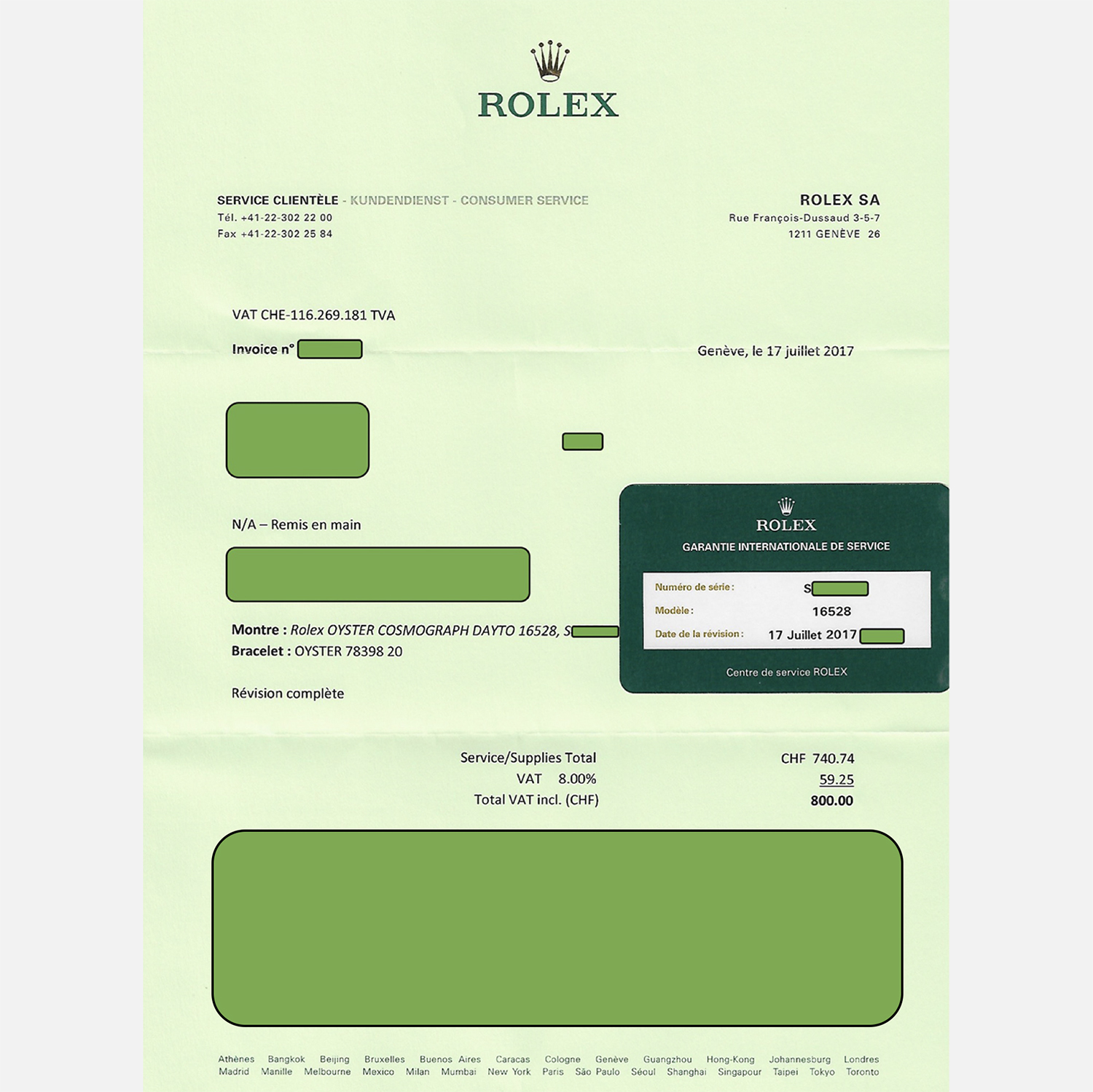 Rolex Daytona 16528 Série S paved dial emerald index Rolex-daytona-16528-pavé-20