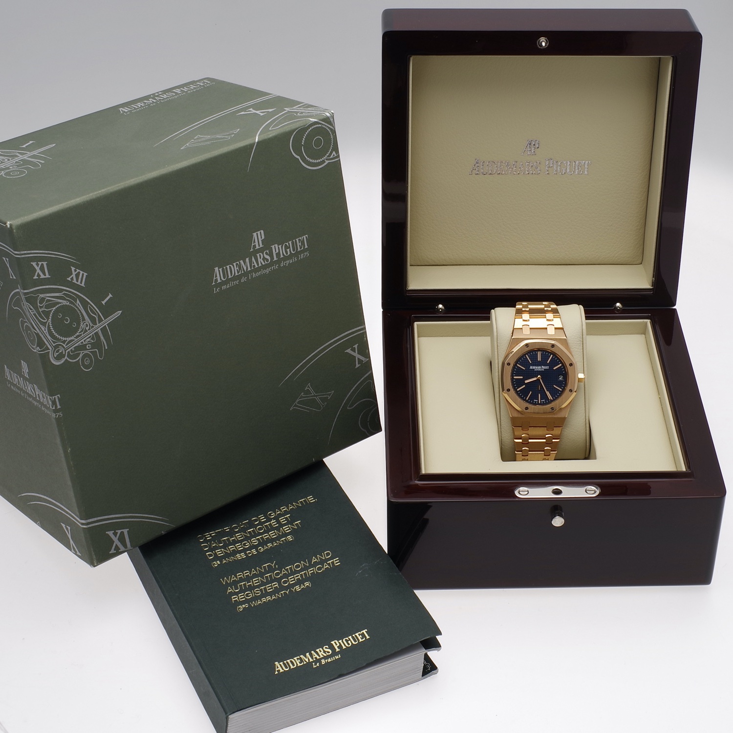 Audemars Piguet Royal Oak 15202OR Rose gold Extra thin Blue dial AP-royaloak-15202ORR-2014-11