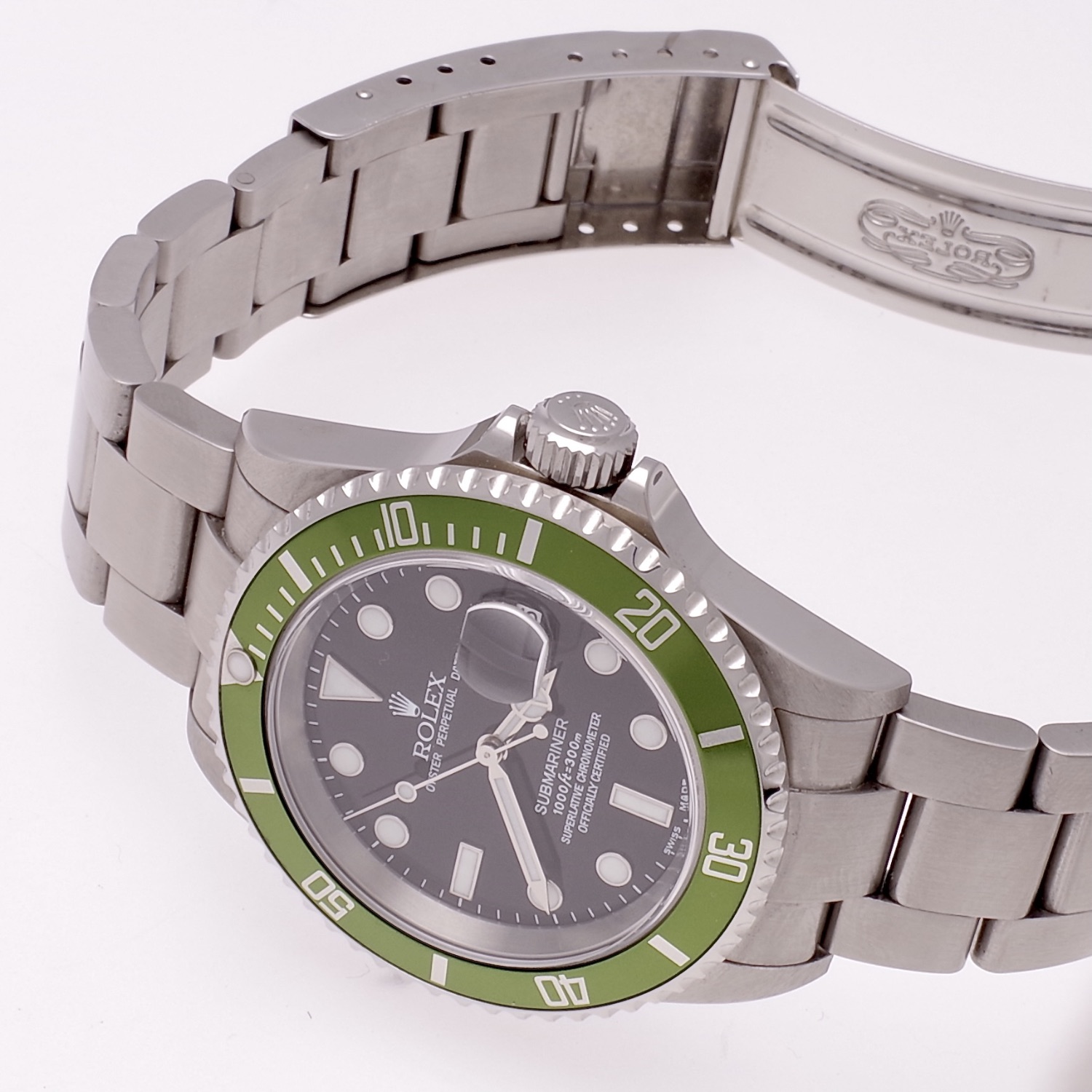 Rolex Submariner 16610LV Kermit Y series 2003 Fat Four Mark 1 Bezel rolex-submariner-16610LV-2003-5