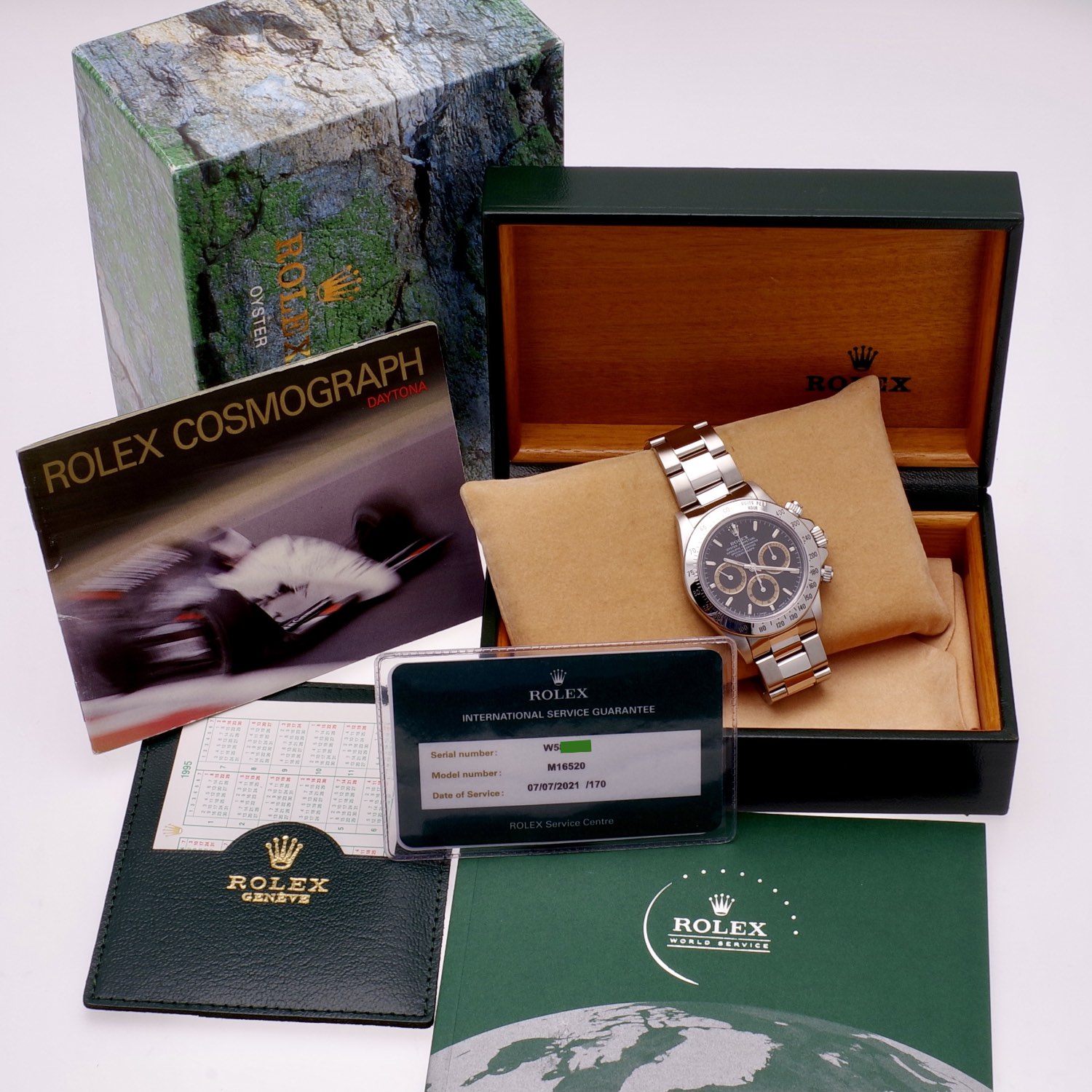 Rolex Daytona 16520 Zenith Patrizzi W series 1995 Service Rolex July 2021 with 2 years warranty rolex-16520-patrizzi-service2021-11