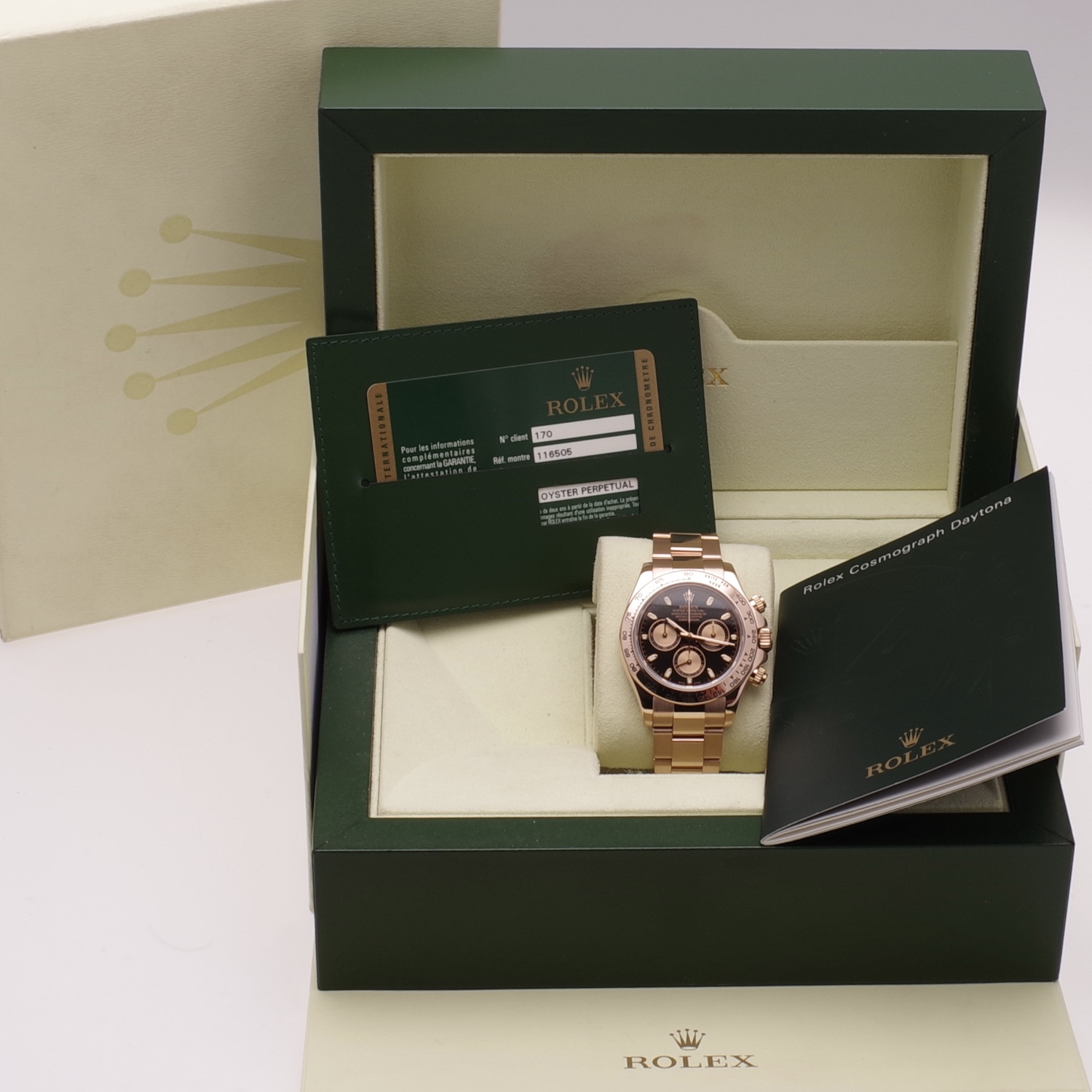 Rolex Daytona 116505 Pink gold 18K full set M series rolex-daytona-116505-sérieM-10