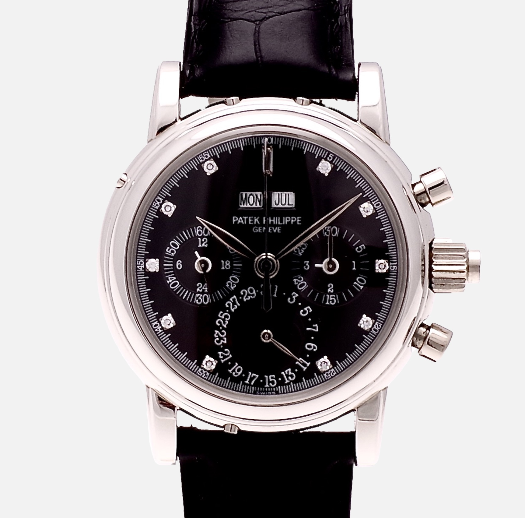 Patek Philippe Grandes Complications Perpetual Calendar Chronograph Split-seconds 5004P diamonds index