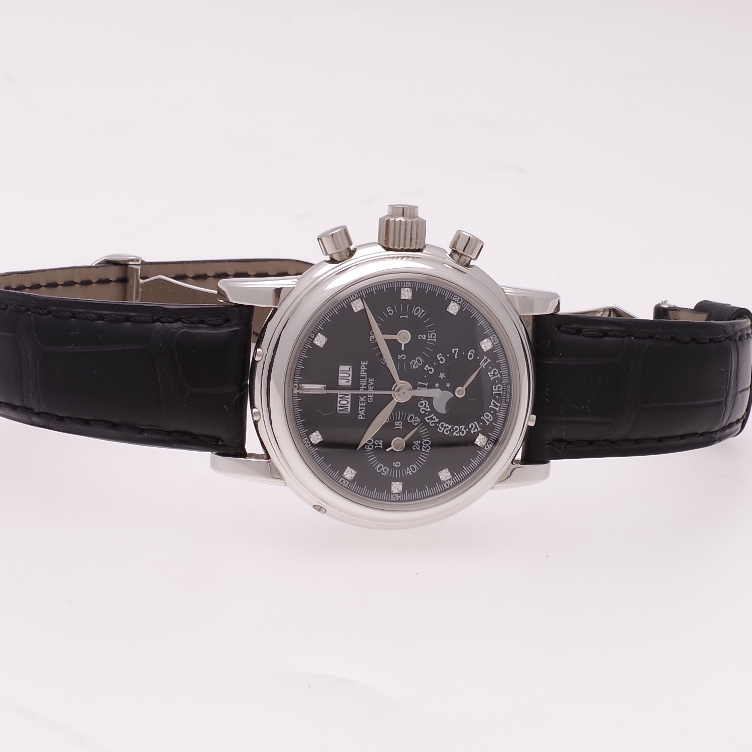 Patek Philippe Grandes Complications Perpetual Calendar Chronograph Split-seconds 5004P diamonds index patek-philippe-5004-platine-diamond-2